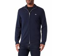 GANT Zip Cardigan Zippé en Coton Casual, Evening Blue, XL Homme