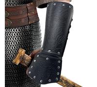Gantelets de bras médiévaux - Brassards en similicuir - Fournitures de protège-poignet tête de loup pour les fêtes de cosplay, les spectacles sur scène, les fêtes d'Halloween (accolade simple) Astound