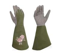 Gantelets de travail de jardinage, gants de travail, gant de plantation résistant au jardinage, travail de jardinage, taille des roses, for l'élagage des roses, buissons épineux, cactus(Green,L)