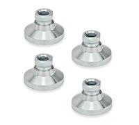 Ganter la norme Éléments - Pieds poignet avec filetage femelle, Lot de 4, argent, GN 343.1-32 M10 - Os