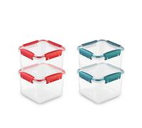 Ganter & May® - Set 4 x 1,7l Boîte Alimentaire Hermétiques avec Couvercles Boîtes de Conservation Plastique sans BPA Récipients Alimentaire empilables Pour Lave-Vaisselle/Congélateur/Micro-ondes