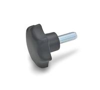 Ganter Norme Éléments étoile poignée Vis, Lot de 5, noir, mat, GN 6336.4 de St 63 - M12-35