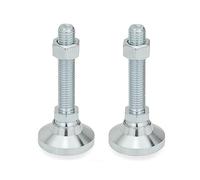 Ganter Norme Éléments Joint de | pieds/Stell pieds avec broche - GN 343.2 | réglable pied Diamètre : 32 mm - acier galvanisé Bleu passivé, - Lot de 2, argent, GN 343.2-32-M8-63-OS