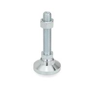 Ganter Norme Éléments Joint de | pieds/Stell pieds avec broche - GN 343.2 | réglable pied Diamètre : 40 mm - Acier galvanisé Bleu passivé, - 1 pièce, argent, GN 343.2-40-M10-63-OS