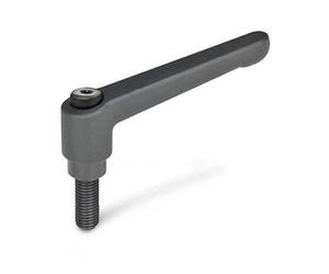 Ganter Norme Éléments levier de serrage réglable avec filetage Vis, 1 pièce, noir/strukturmatt, GN 300-78-SW M10-63