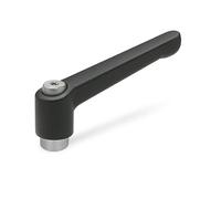 Ganter Norme Éléments réglable Levier de serrage avec filetage femelle, noir, en acier inoxydable strukturmatt, GN 300.1-63-M8 SW