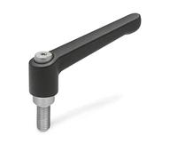 Ganter Norme Éléments réglable Levier de serrage avec vis en acier inoxydable, noir, strukturmatt, GN 300.1-63-SW M6-25