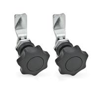 Ganter Norme Éléments verrous | avec élément de commande - GN 115 - betätigung avec poignée étoile - Lot de 2, noir, GN 115-SG-6