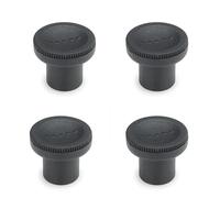 Ganter Normelemente | Bouton moleté | Écrou moleté | Bouton d'armoire | Bouton de meuble | GN 676-25-M6-SG | 4 pièces | Plastique | Douille laiton | Poignée 25 mm | Filetage M6