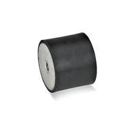 Ganter Normelemente | Butée - GN 351-20-25-M6-EE-55 | Avec 2 filetages intérieurs | Caoutchouc naturel | 10 pièces