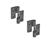 Ganter Normelemente | Charnières amovibles en plastique | Roulement fixe à droite | 60 x 60 mm | GN 337.1-60-60-8-A-1-SW