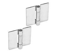 Ganter Normelemente Charnières en tôle d'acier inoxydable - GN 136-NI-40-40-A - Acier inoxydable - Tige en acier inoxydable - Lot de 2