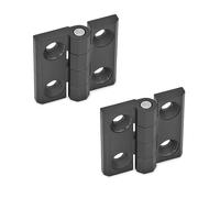 Ganter Normelemente | Charnières - GN 237-ZD-30-30-A-SW | Zinc moulé sous pression | Noir, structuré mat | 2 pièces
