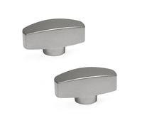 Ganter Normelemente | Écrous à ailettes en acier inoxydable - GN 434-26-M4-MT | Acier inoxydable moulé fin | 2 pièces