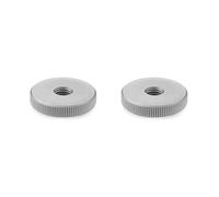 Ganter Normelemente | Écrous moletés plats | Écrous moletés (forme basse) | DIN 467-M10-NI | 2 pièces | Acier inoxydable, jet mat | Filetage : M10