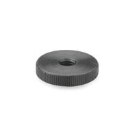 Ganter Normelemente | Écrous moletés plats | Écrous moletés (forme basse) | DIN 467-M4 | 10 pièces | Acier bruni | Filetage : M4