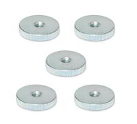 Ganter Normelemente | Écrous moletés plats | Écrous moletés (forme basse) | DIN 467-M8-ZB | 5 pièces | Acier galvanisé | Filetage : M8