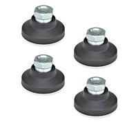 Ganter Normelemente GN 343.3-60-M16-A 3-60-M16-A Lot de 4 pieds articulés avec douille filetée Noir Filetage d2 M16