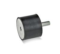 Ganter Normelemente GN 351-25-20-M6-ES-55 351-25-20-M6-ES-55-Tampon en caoutchouc, noir, Gewinde: M6 Durchmesser: 25mm, Lot de 10 pièces