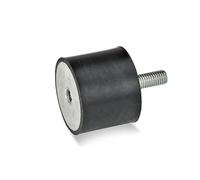 Ganter Normelemente GN 351-60-40-M10-ES-55 351-60-40-M10-ES-55-Tampon en caoutchouc, noir, Gewinde: M10 Durchmesser: 60 mm, lot de 2 pièces