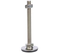 Ganter Normelemente GN 41-40-M10-100-D3-SK Pieds réglables en acier inoxydable en caoutchouc vulcanisé, argent, Gewinde d2: M10X100