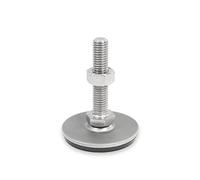 Ganter Normelemente GN 41-40-M12-100-D3-SK Pieds réglables en acier inoxydable en caoutchouc vulcanisé, argent, Gewinde d2: M12X100