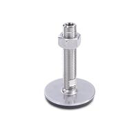Ganter Normelemente GN 41-40-M16-200-D3-UK 41-40-M16-200-D3-UK-Pieds réglables en acier inoxydable | Caoutchouc vulcanisé, argent, Gewinde d2 : M16X200
