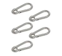 Ganter Normelemente GN 5299-E-60-A4-BL Lot de 5 mousquetons en acier inoxydable, argenté, longueur L : 60 mm œil fermé