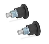 Ganter Normelemente GN 822.6-10-M16X1,5-B Lot de 2 boulons de verrouillage petit modèle Noir Filetage d2 : M16 x 1,5
