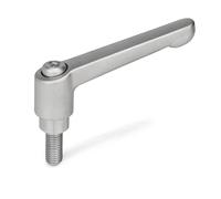 Ganter Normelemente | Leviers de serrage réglables avec vis filetée - GN 300.5-92-M12-50-IS | Acier inoxydable | Longueur de la poignée : 92 mm | Filetage : M12 x 50 | 1 pièce
