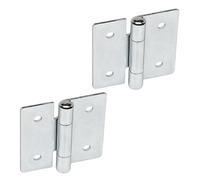 Ganter Normelemente Lot de 2 charnières en tôle - GN 136-ST-30-30-B - En acier galvanisé, bleu passivé - Tige en acier inoxydable