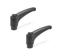 Ganter Normelemente | Lot de 2 leviers de serrage en plastique, douille en laiton | GN 603-44-M5-DSG | Filetage M5