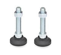 Ganter Normelemente Lot de 2 Pieds articulés avec Broche de réglage - GN 343.4-50-M12-63-A - Pied : Plastique (Polyamide)