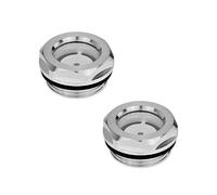 Ganter Normelemente Lot de 2 verres à huile - GN 743-7-G1/4-A - Avec thermoplastique réflecteur - Filetage en pouces - Aluminium