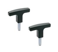 Ganter Normelemente | Lot de 2 vis à poignée en T | Poignées de meuble | Poignées de tiroir | GN 563.1-55-M8-20 | Plastique | Poignée 55 mm | Filetage M8 x 20