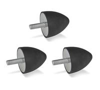 Ganter Normelemente Lot de 3 butées - GN 353-30-36-M8-S-55 - Caoutchouc