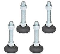 Ganter Normelemente Lot de 4 pieds articulés avec broche de réglage - GN 343.4-40-M10-63-A - Pieds : plastique (polyamide)