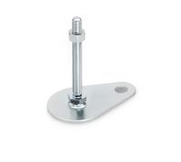 Ganter Normelemente | Pied de réglage en forme de goutte - GN 42-50-M10-50-A0-SK | Forme SK: six pans extérieurs inférieurs | Avec languette de fixation | Filetage M10 x 50