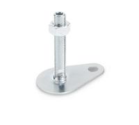 Ganter Normelemente | Pied de réglage en forme de goutte - GN 42-80-M16-150-A0-UK | Forme UK : six pans creux en haut et surface de clé inférieure avec languette de fixation | Filetage M16 x 150