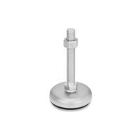 Ganter Normelemente Pieds réglables en acier inoxydable - Avec revêtement en caoutchouc noir - Broche M8 x 63 - Pied 50 mm - GN 31-50-M8-63-B1-SK