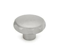 Ganter Normelemente | Poignée étoile | Acier inoxydable | GN 5335-50-M8-E | sablé mat | Diamètre de la poignée 50 mm | Filetage M8