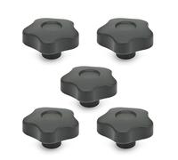 Ganter Normelemente | Poignée étoile | écrou de poignée | GN 5337.2-32-M6-E | 5 pièces | plastique | avec douille en laiton | poignée 32 mm | filetage M6