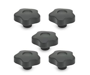 Ganter Normelemente | Poignée étoile | écrou de poignée | GN 5337.2-40-M8-E | 5 pièces | plastique | avec douille en laiton | poignée 40 mm | filetage M8