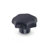 Ganter Normelemente | Poignées étoile avec douille filetée - DIN 6336-KT-50-M8-K | Plastique thermoplastique | Douille en acier galvanisé, passivé bleu | Lot de 10