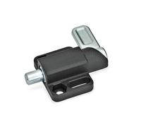 Ganter Normelemente | Verrou à ressort | Acier avec bride de fixation | Boulon 20 mm | Courbe de verrouillage à droite | GN 722.3-20-30-R-SW