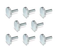 Ganter Normelemente | Vis moletées plates | Vis moletées (forme basse) | DIN 653-M4-20-ZB | 8 pièces | Acier galvanisé | Filetage : M4x20