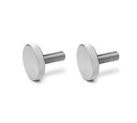 Ganter Normelemente | Vis moletées plates | Vis moletées (forme basse) | DIN 653-M6-16-NI | 2 pièces | Acier inoxydable | Filetage : M6x16