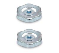 Ganter Normelemente | Volant en tôle, roue de soupape, poignée de soupape, vanne d'arrêt | 2 pièces | GN 227.6-ST-90-V9-ZB | Diamètre 90 mm | Carré V9