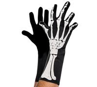 Gants 3D Squelette Noir Et Blanc Pour Homme Accessoire De Costume D'Halloween