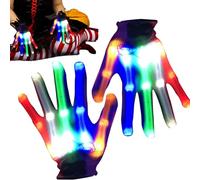 Gants à DEL - Gants lumineux de 23 cm, gants multicolores clignotants pour adulte, gants squelette à DEL avec 7 modes | Gants respirants et colorés pour costume de Noël, club, fête, jouets pour